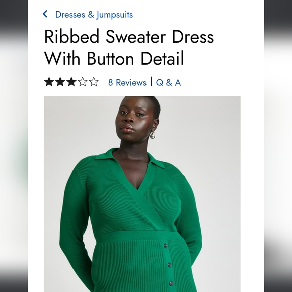 Black 22/24 Eloquii Ribbed Sweater Dress - Picture 3 of 5